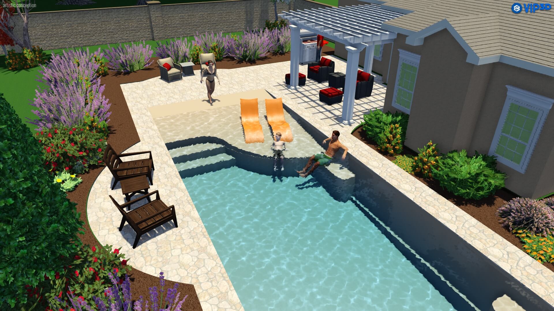 How Much More Does a Beach Entry Pool Design Cost?