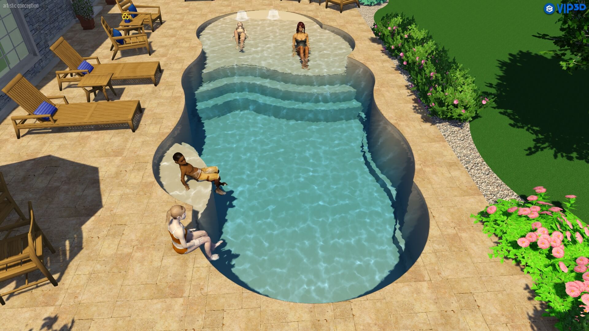 Five Reasons You and Your Family Will Love a Beach Entry Fiberglass Pool
