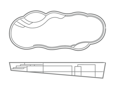 Thursday Pools Sun Day 16x39 6' Pool shape outline