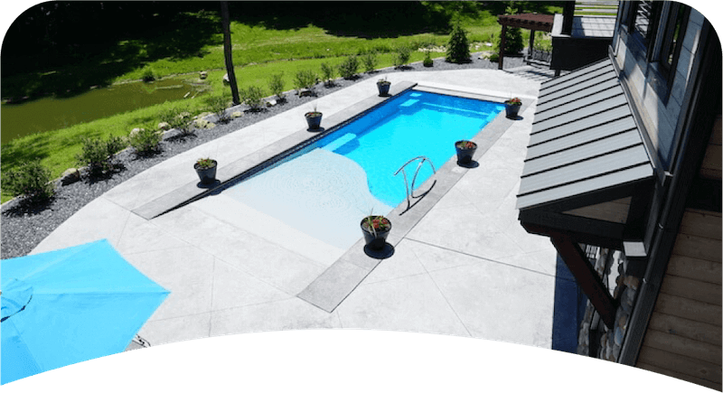 Thursday Pools Grace Beach Entry pool overhead shot