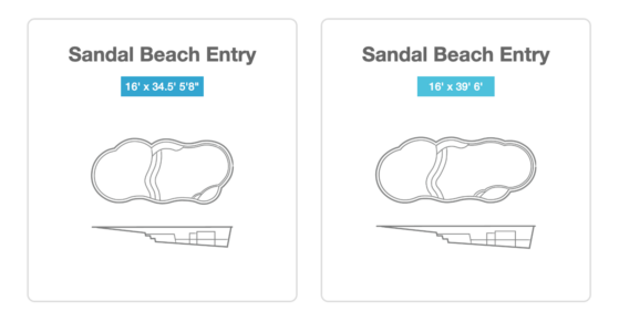 Sandal Beach Entry Sizes | Thursday Pools