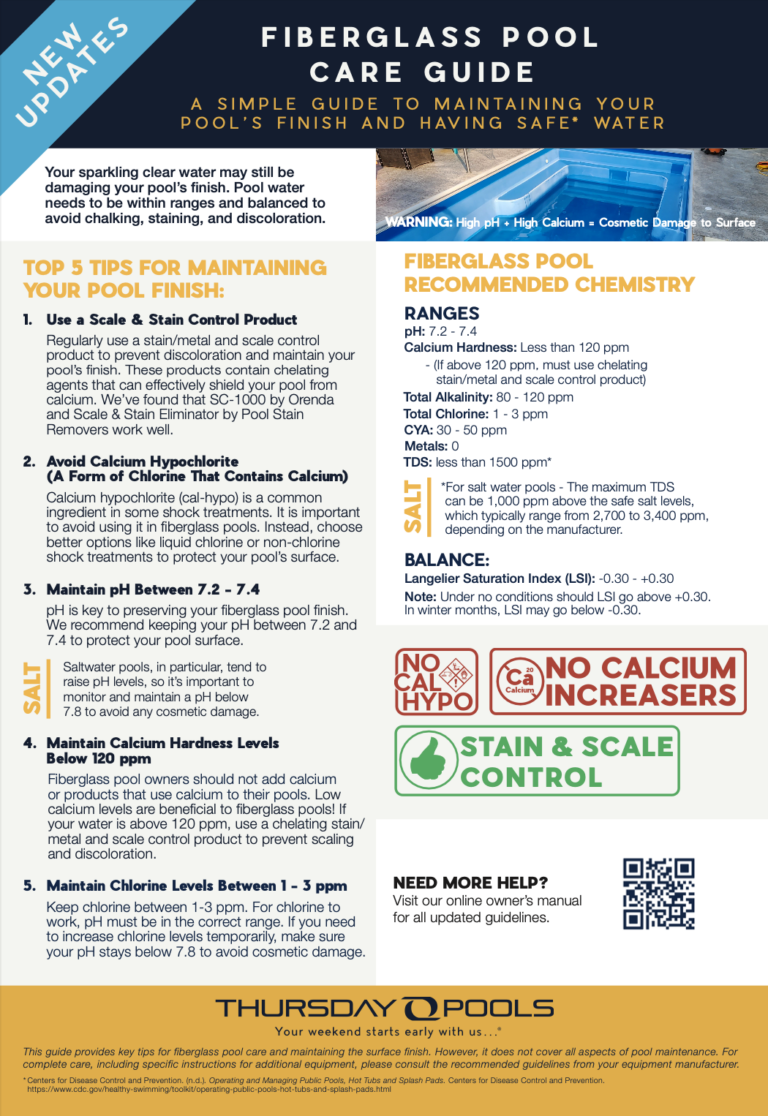 Fiberglass Pool Care Guide - Thursday Pools