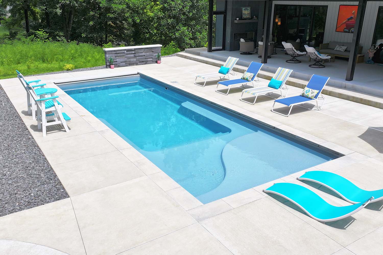 Thursday Pools front view of Diamond Grace Beach Entry Pool Beach Entry or Tanning Ledge